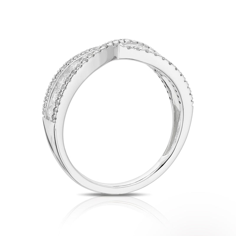 Engagement Ring Platinum Crossover 0.50ct Diamond Ring