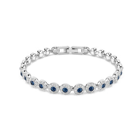 Swarovski Una Angelic Silver Tone & Blue Crystal Pavé Adjustable Bracelet