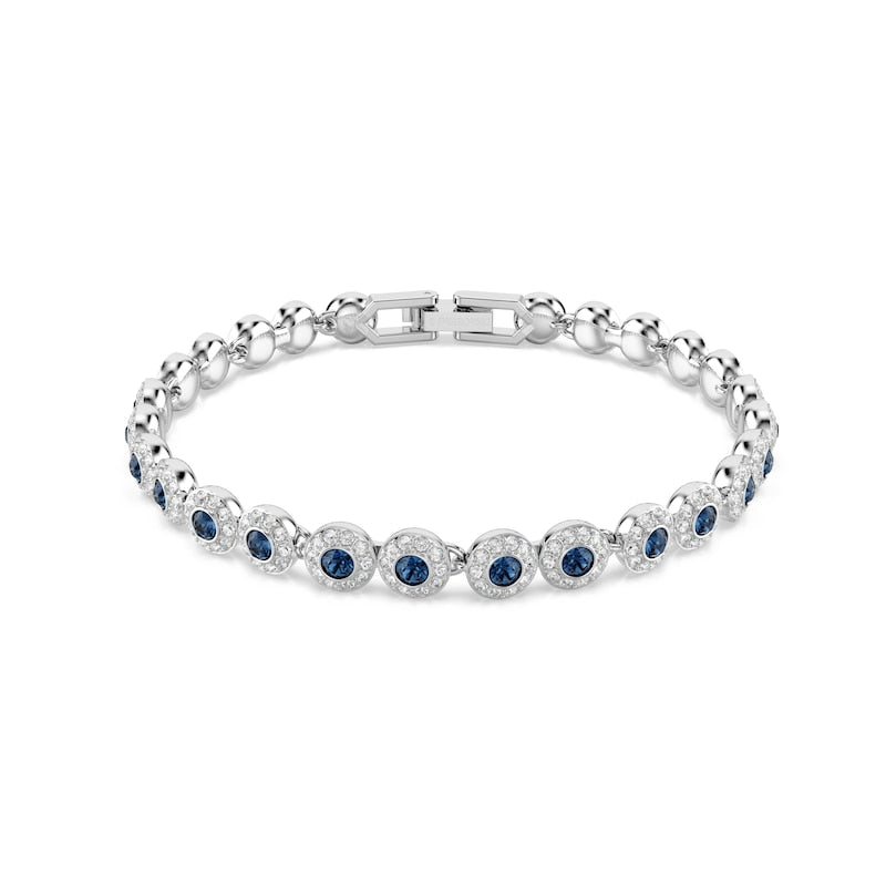 Swarovski Una Angelic Silver Tone & Blue Crystal Pavé Adjustable Bracelet