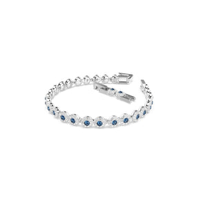 Swarovski Una Angelic Silver Tone & Blue Crystal Pavé Adjustable Bracelet