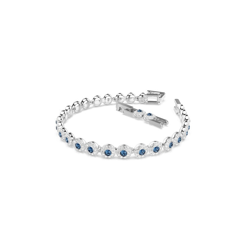 Swarovski Una Angelic Silver Tone & Blue Crystal Pavé Adjustable Bracelet