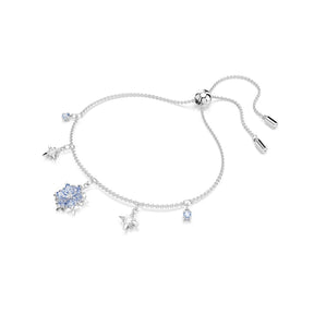 Swarovski Magic Silver Tone & Blue Zirconia Snowflake Bolo Bracelet