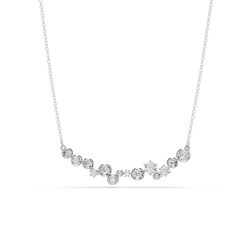 Swarovski Constella Silver Tone Mixed Cut Crystal Pendant Necklace