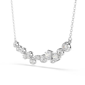 Swarovski Constella Silver Tone Mixed Cut Crystal Pendant Necklace