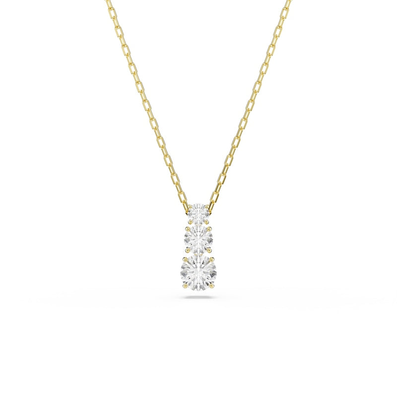 Swarovski Stilla Attract Gold Tone & Zirconia Trilogy Pendant
