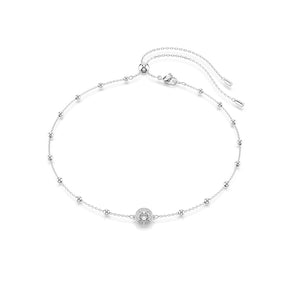 Swarovski Una Angelic Silver Tone Crystal Bolo Pendant Necklace