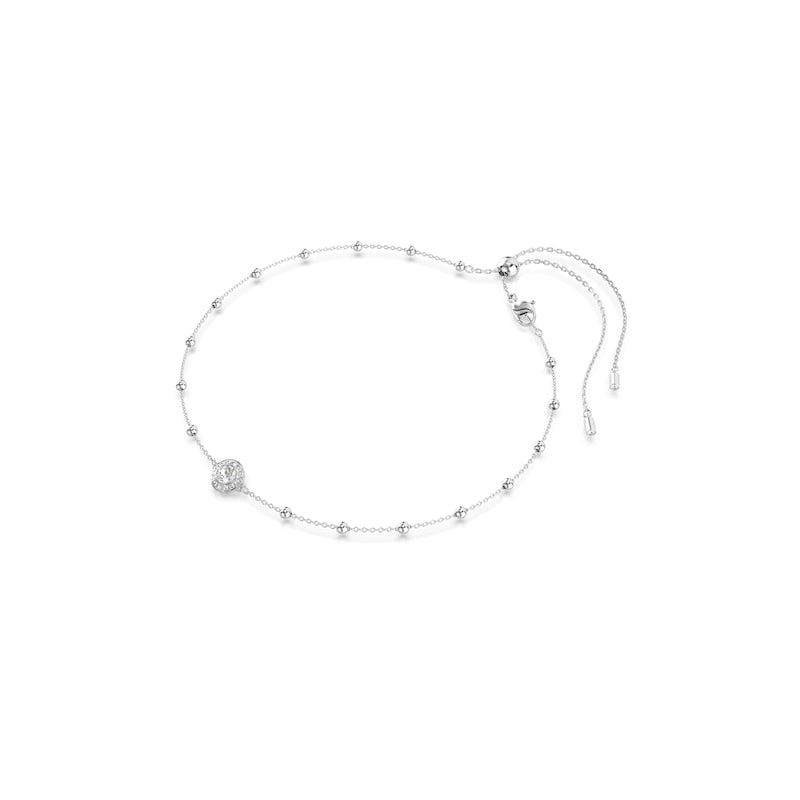 Swarovski Una Angelic Silver Tone Crystal Bolo Pendant Necklace