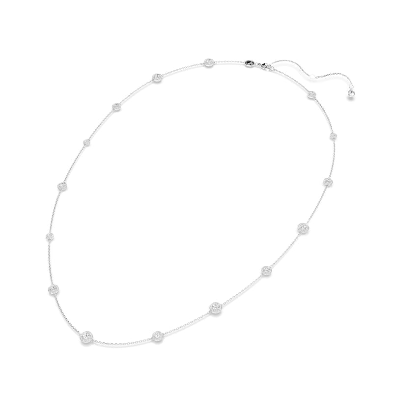 Swarovski Una Angelic Silver Tone & Crystal Long Chain Necklace