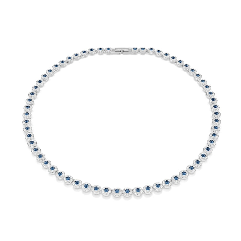 Swarovski Una Angelic Silver Tone & Blue Crystal Pavé Necklace