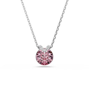 Swarovski Bella Silver Tone & Pink Crystal V-Shaped Pendant