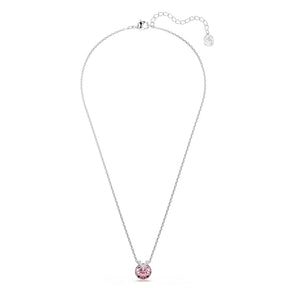 Swarovski Bella Silver Tone & Pink Crystal V-Shaped Pendant