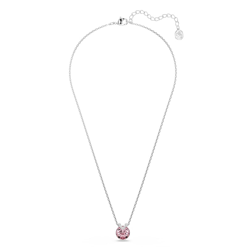 Swarovski Bella Silver Tone & Pink Crystal V-Shaped Pendant