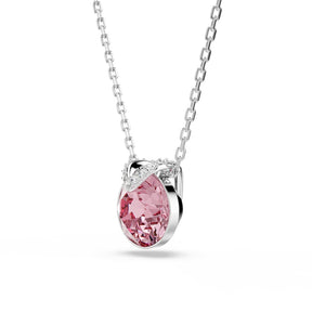 Swarovski Bella Silver Tone & Pink Crystal V-Shaped Pendant