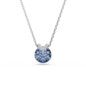 Swarovski Bella Silver Tone & Blue Crystal V-Shaped Pendant