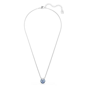 Swarovski Bella Silver Tone & Blue Crystal V-Shaped Pendant