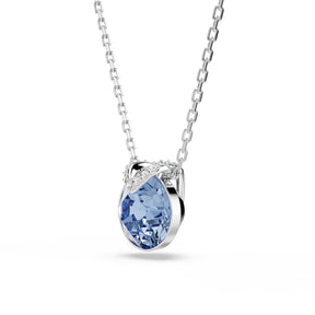 Swarovski Bella Silver Tone & Blue Crystal V-Shaped Pendant