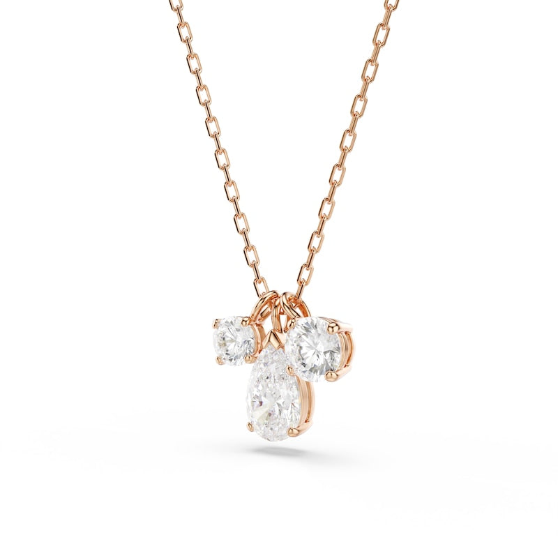 Swarovski Mesmera Rose Gold Tone Zirconia Trilogy Pendant