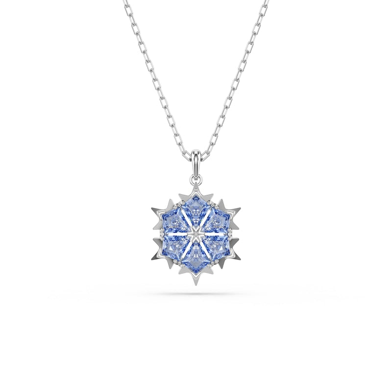 Swarovski Magic Silver Tone Blue Zirconia Snowflake Pendant
