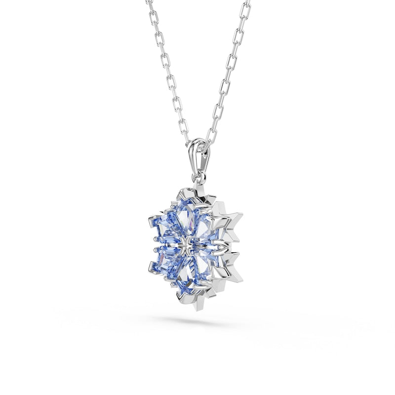 Swarovski Magic Silver Tone Blue Zirconia Snowflake Pendant