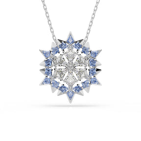 Swarovski Magic Silver Tone Blue Zirconia Snowflake Pendant & Brooch