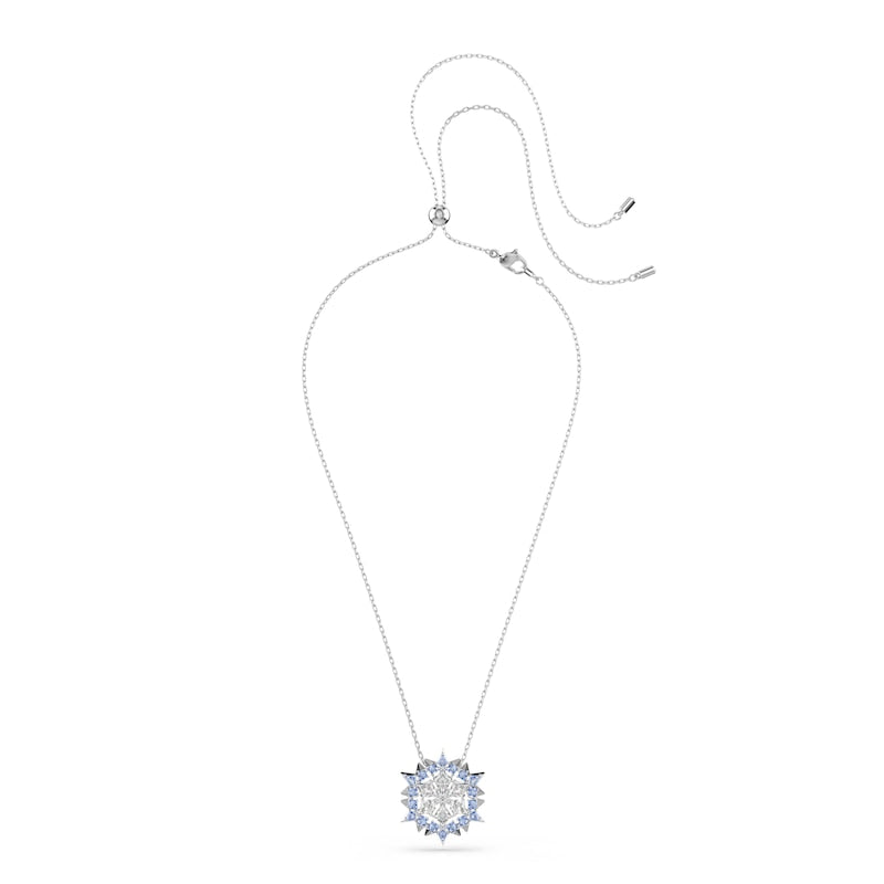 Swarovski Magic Silver Tone Blue Zirconia Snowflake Pendant & Brooch