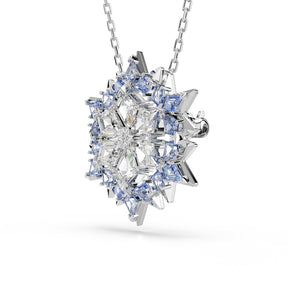 Swarovski Magic Silver Tone Blue Zirconia Snowflake Pendant & Brooch