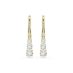 Swarovski Stilla Attract Gold Tone & Zirconia Trilogy Hoop Earrings