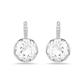 Swarovski Millenia Silver Tone & Crystal Bezel Set Drop Earrings