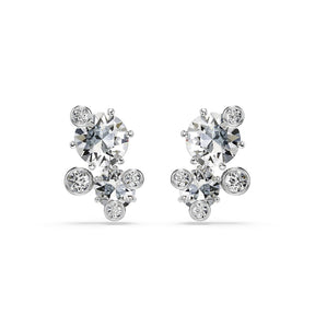Swarovski Constella Silver Tone & Zirconia Stud Earrings