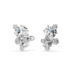 Swarovski Constella Silver Tone & Zirconia Stud Earrings