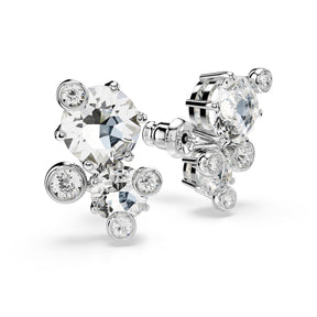 Swarovski Constella Silver Tone & Zirconia Stud Earrings