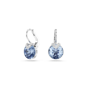 Swarovski Bella Silver Tone & Blue Crystal V Drop Earrings