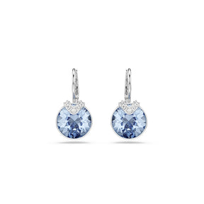 Swarovski Bella Silver Tone & Blue Crystal V Drop Earrings
