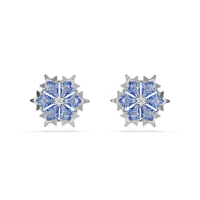 Swarovski Magic Silver Tone & Blue Zirconia Snowflake Stud Earrings