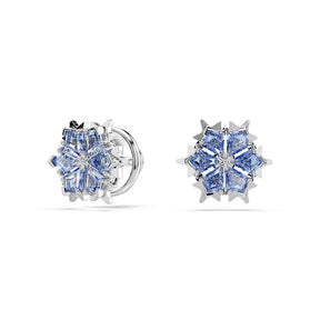 Swarovski Magic Silver Tone & Blue Zirconia Snowflake Stud Earrings