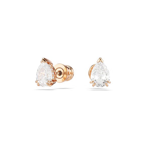 Swarovski Stilla Rose Gold Tone Zirconia Pear Shaped Stud Earrings