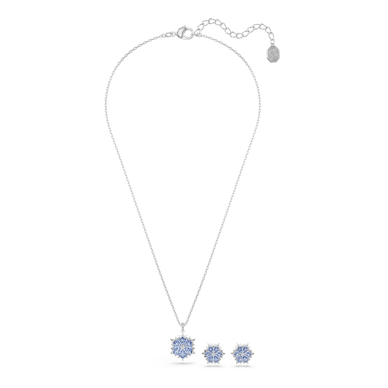 Swarovski Magic Silver Tone & Blue Zirconia Snowflake Jewellery Set