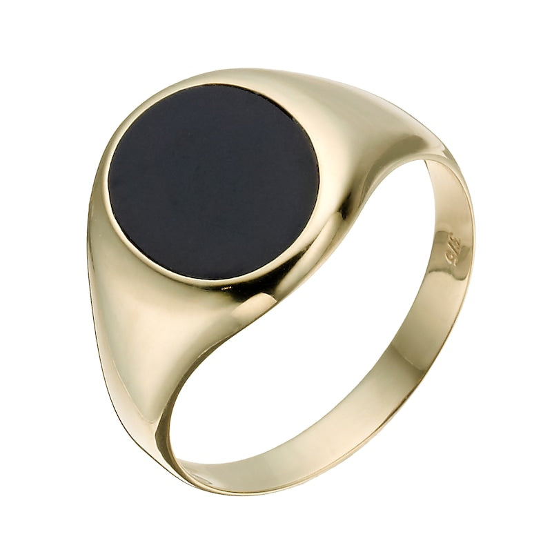 9ct Yellow Gold Oval Onyx Signet Ring