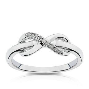 Sterling Silver Diamond Infinity Ring