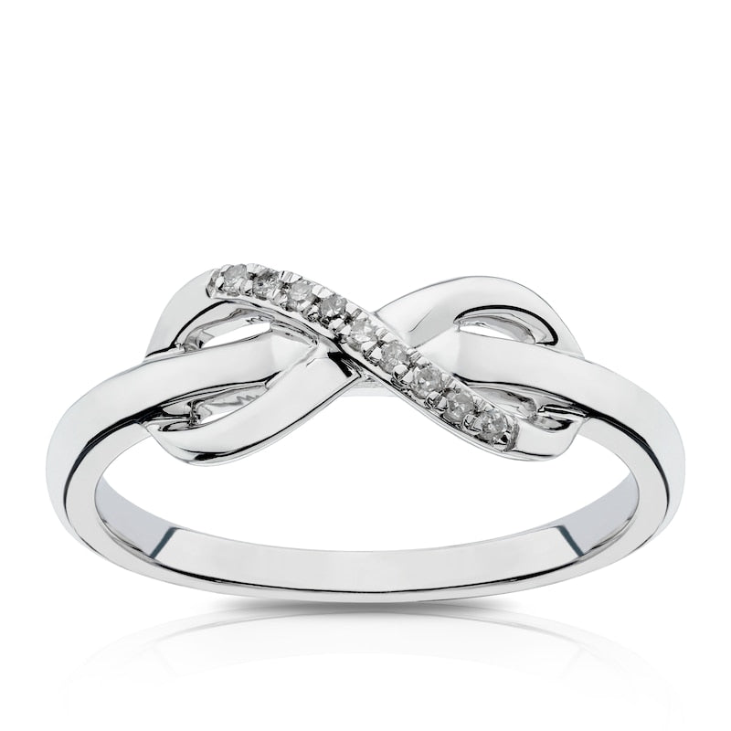 Sterling Silver Diamond Infinity Ring