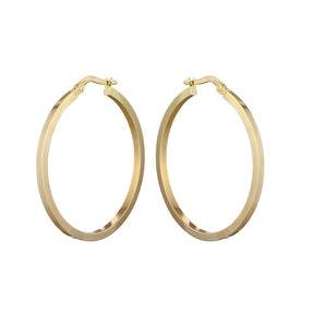 9ct Yellow Gold 30mm Squared Hoop Earrings