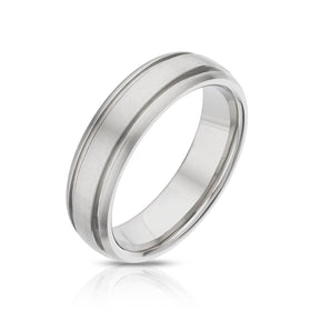 Titanium Men's Double Groove Ring