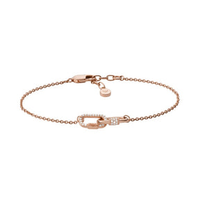 Emporio Armani Rose Gold Tone 7" Cubic Zirconia Bracelet