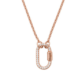 Emporio Armani Rose Gold Tone Cubic Zirconia Pendant