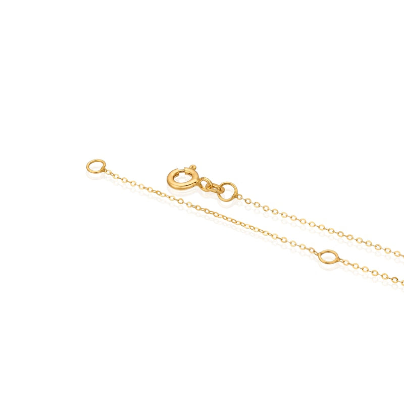 9ct Yellow Gold Sparkle Disc Necklace
