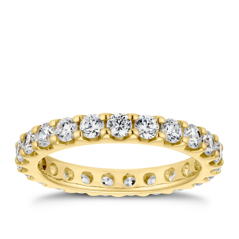 18ct Yellow Gold Claw Set Full Eternity 1.50ct Diamond Ring