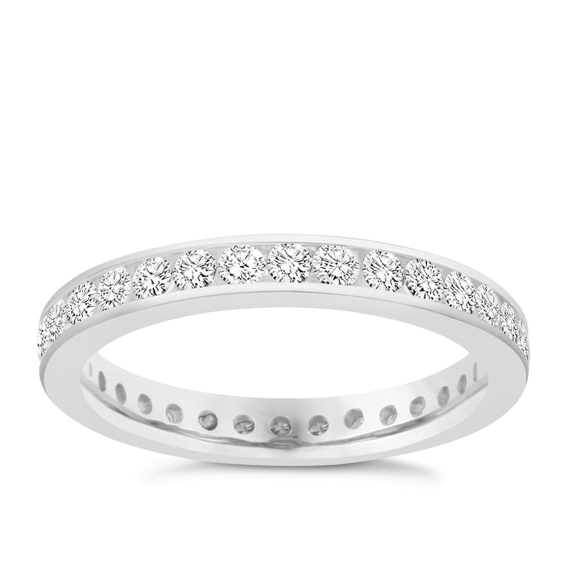 18ct White Gold Channel Set Full Eternity 1ct Diamond Ring