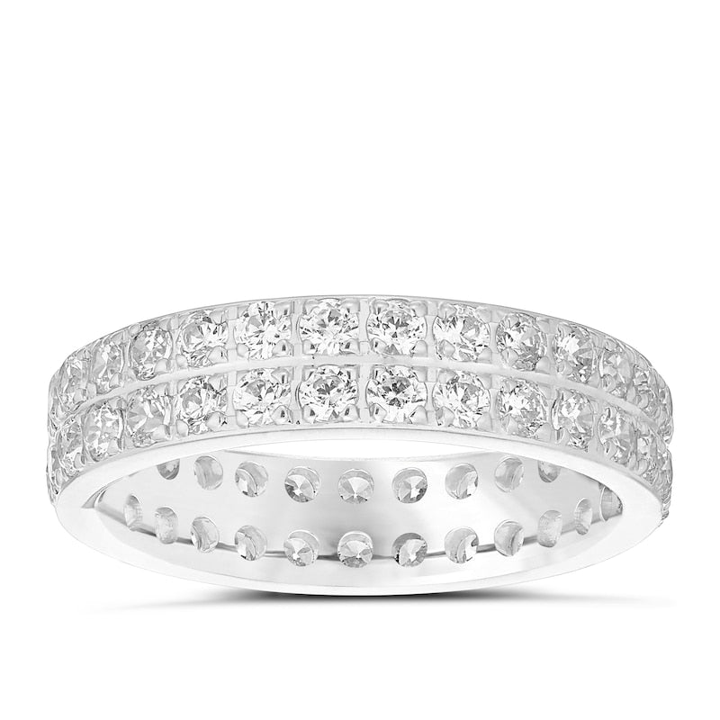 18ct White Gold Double Row Full Eternity 1.50ct Diamond Ring
