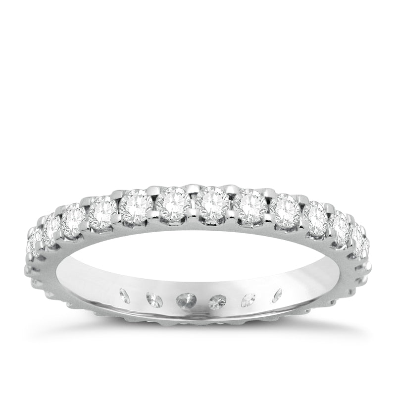 18ct White Gold Claw Set Full Eternity 1ct Diamond Ring