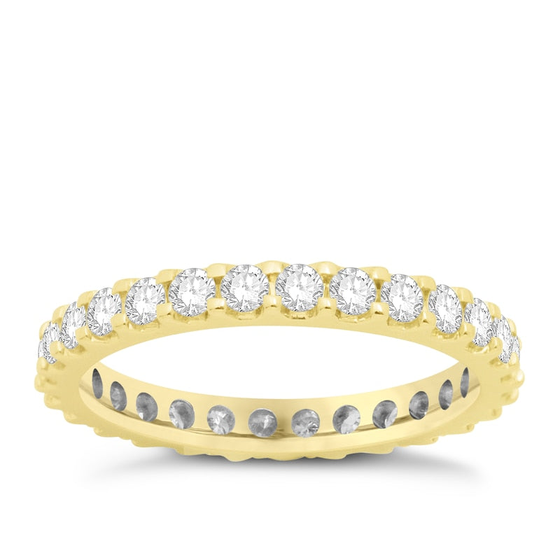 18ct Yellow Gold Full Claw Set Eternity1ct Diamond Ring